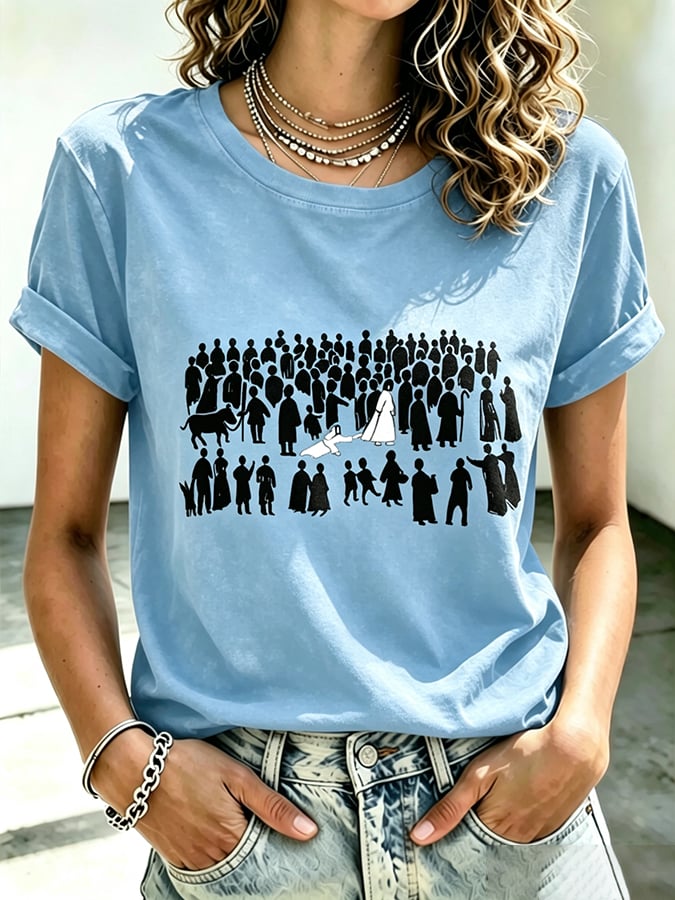 Damen T-Shirt mit Aufschrift „Women's Faith Cross Take Heart My Daughter Your Faith Has Made You Well Print Top“