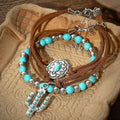 Vintage West Bohemian Turquoise Bracelet Set