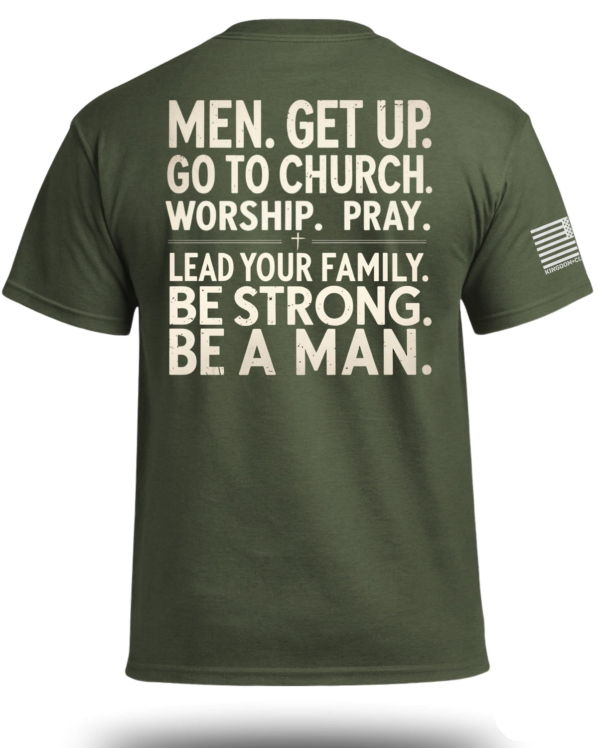 Herren-T-Shirt mit Aufdruck „Men Get Up“