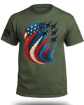 American Flag Fighter Jet T-Shirt