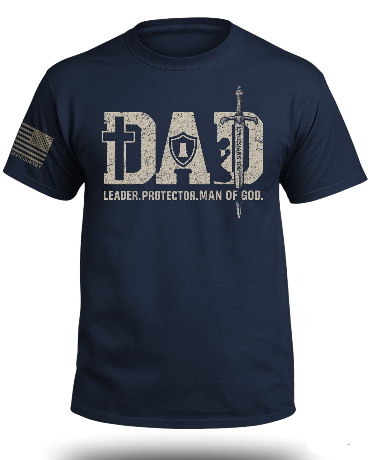 Dad-Leader Protector Man Of God (Front) T-Shirt