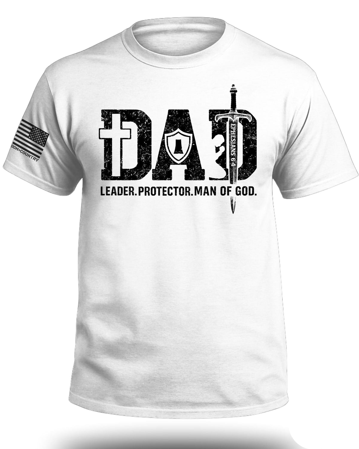 Dad-Leader Protector Man Of God (Front) T-Shirt