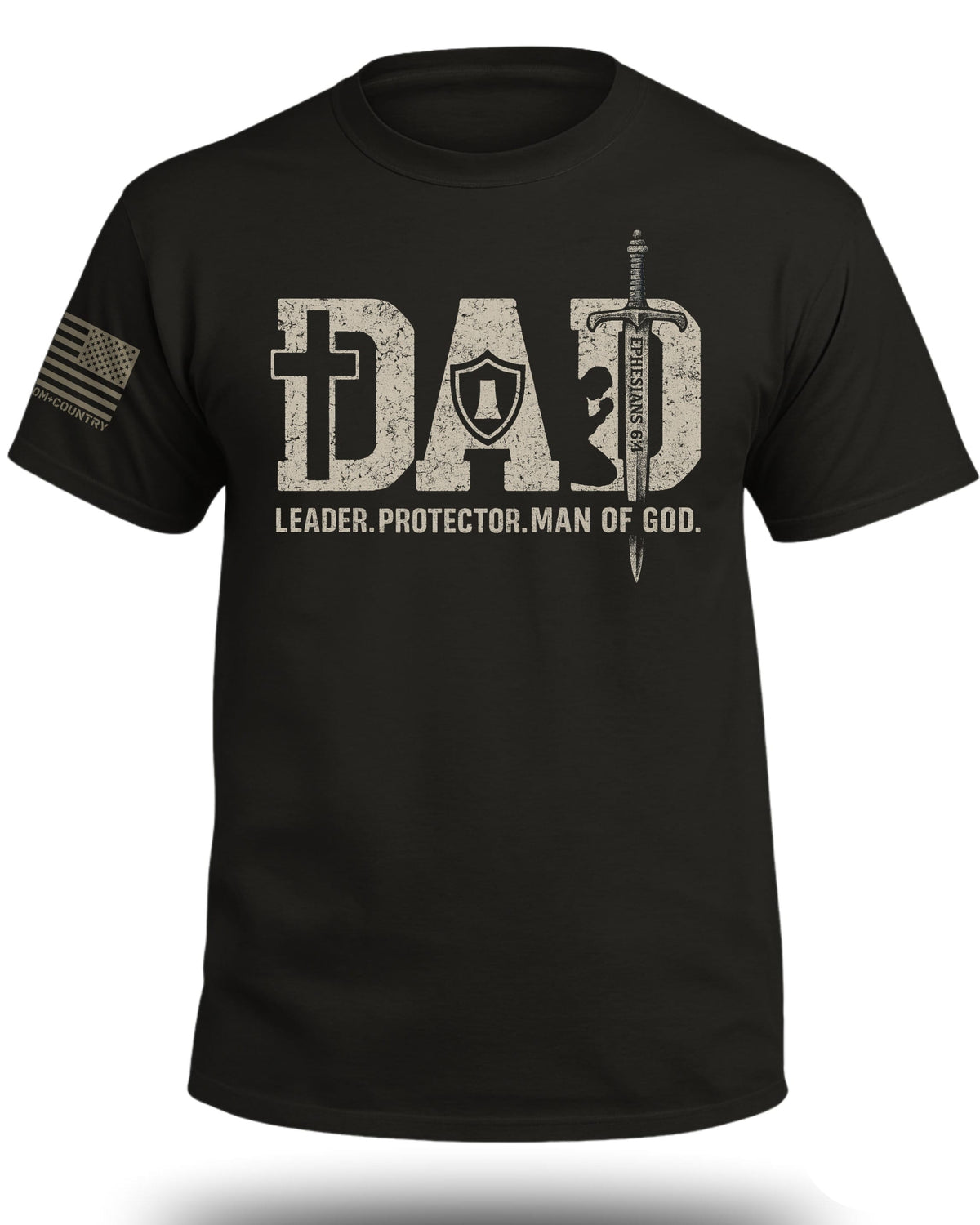Dad-Leader Protector Man Of God (Front) T-Shirt