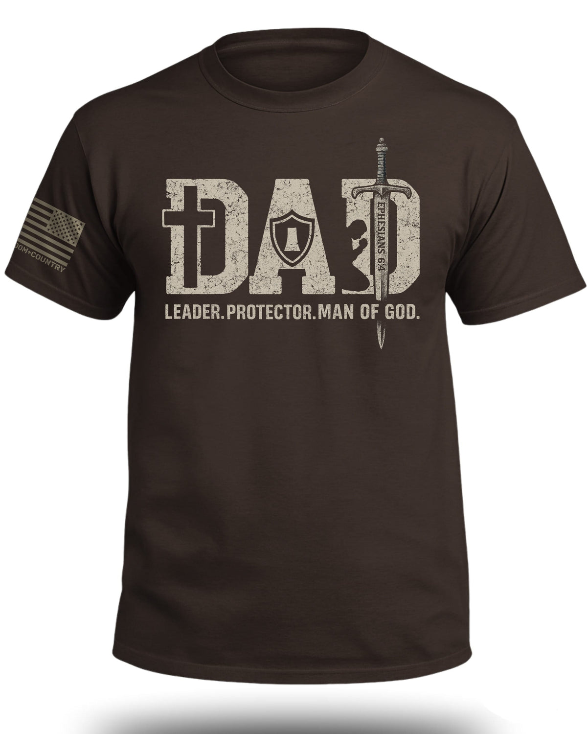 Dad-Leader Protector Man Of God (Front) T-Shirt