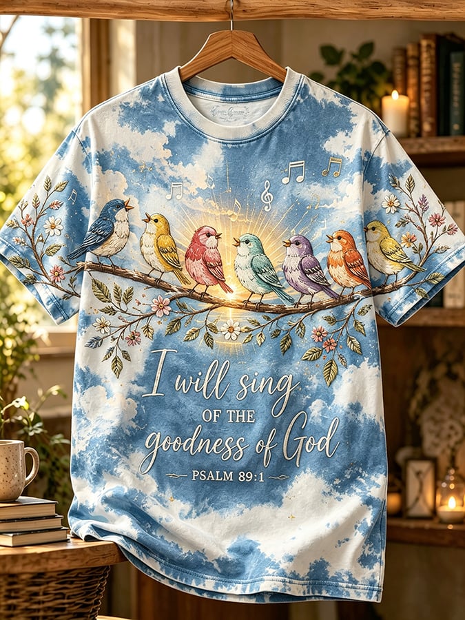 Damen Retro "I Will Sing Of The Goodness Of God" Glaube T-Shirt