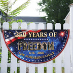 Custom Name 250 Years of Freedom 1776-2026 Veteran Semicircle Fence Flag