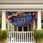 Custom Name 250 Years of Freedom 1776-2026 Veteran Semicircle Fence Flag