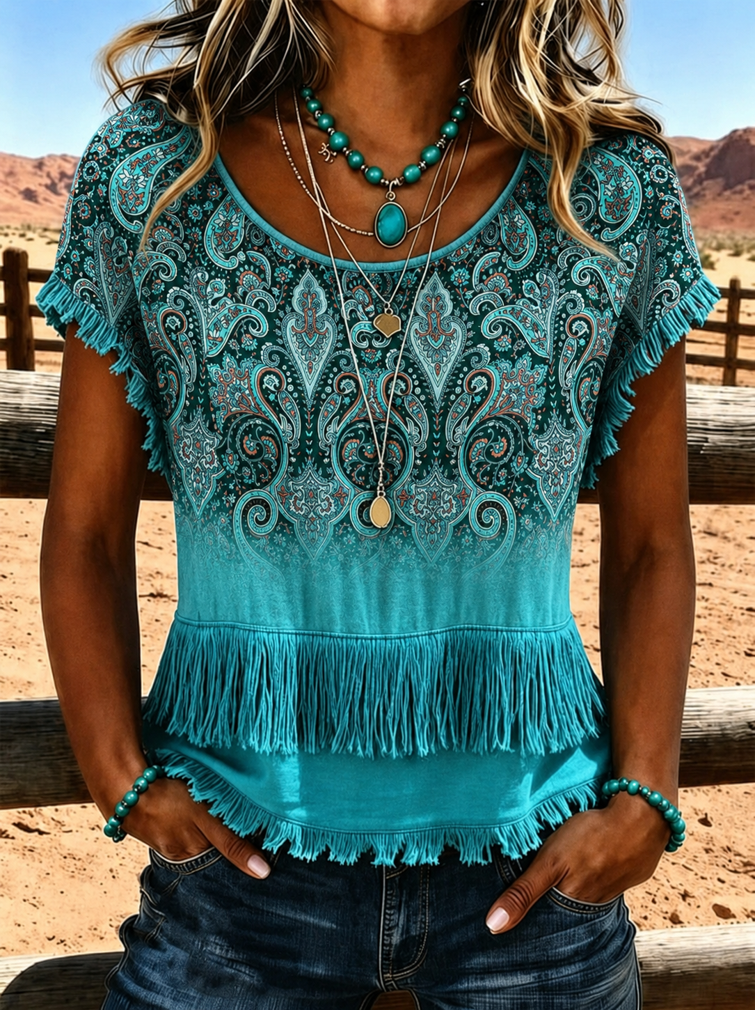 Women's Vintage Tassel Patchwork Casual Shirt