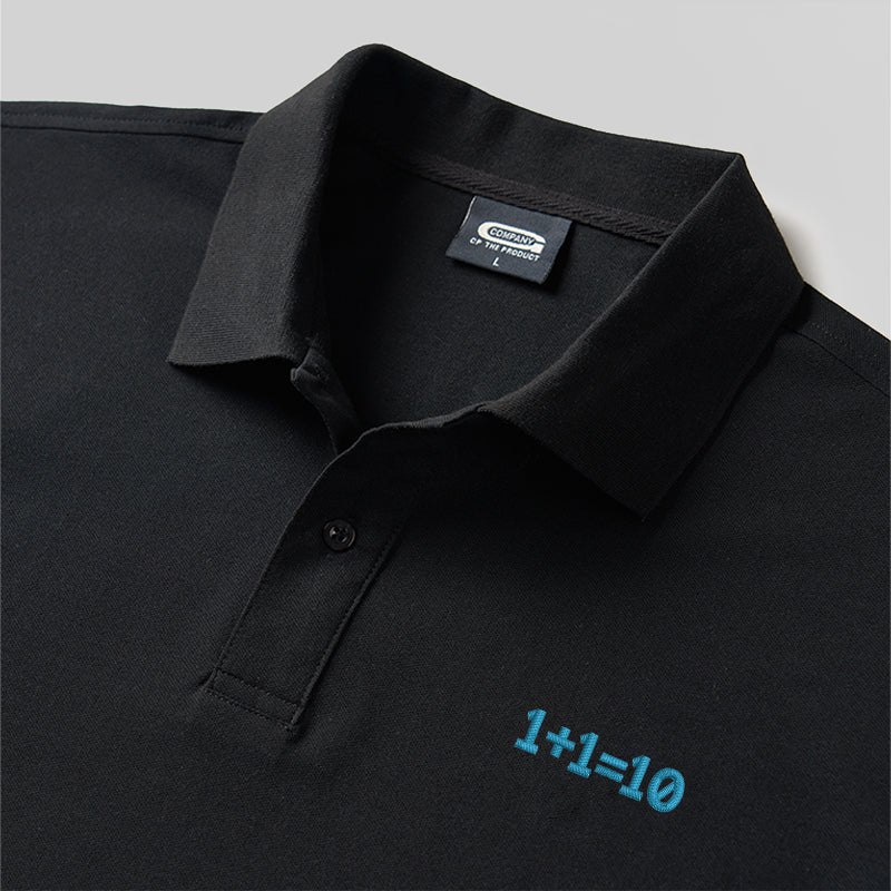 Binary Genius Geek Embroidered Polo Shirt