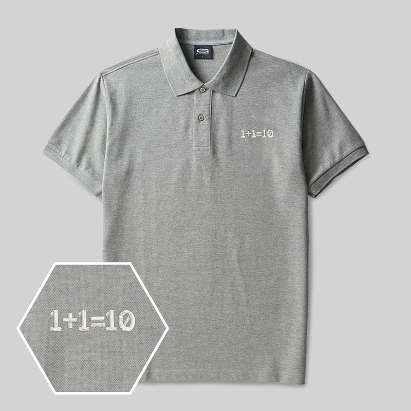 Binary Genius Geek Besticktes Poloshirt