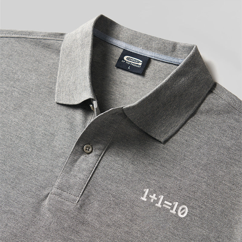 Binary Genius Geek Embroidered Polo Shirt