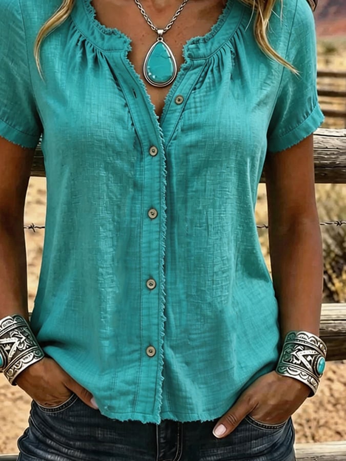 Women'S Casual Loose Tassel Top