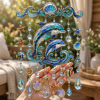 🔥🐋🐢🐬Ocean-Themed Crystal Wind Chime â€?🌊Bring the Ocean Glow to Your Garden