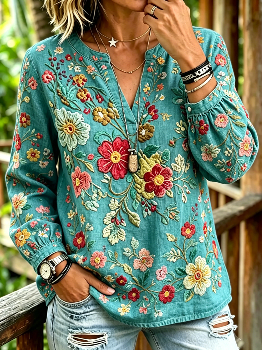 Top casual de mujer con estampado floral