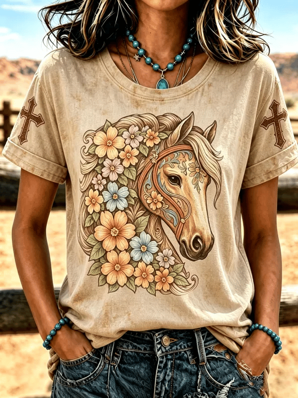 Women's Casual Print Short-Sleeve T-Shirt