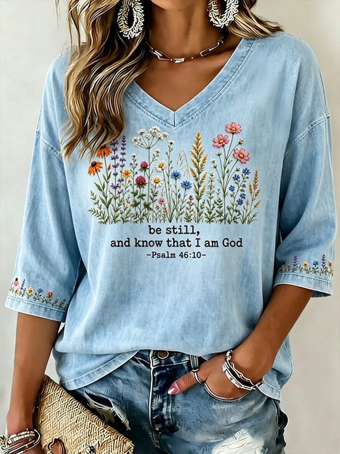 Camiseta de mujer con estampado retro «La fe: Jesús es el Rey»