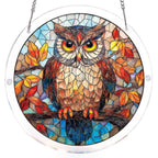 Autumn Owl Light Suncatcher-Acrylic Window Art