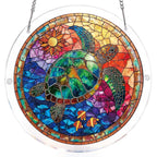 Stained Glass Sea Turtle Light Suncatcher-Acrylic Window Art