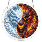 Twin Dragon Realm Light Suncatcher-Acrylic Window Art