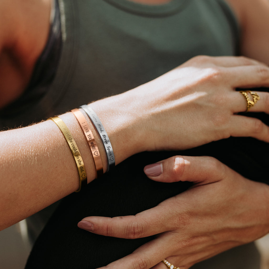 Beautiful Girl You Can Do Hard Things Cuff Bracelet