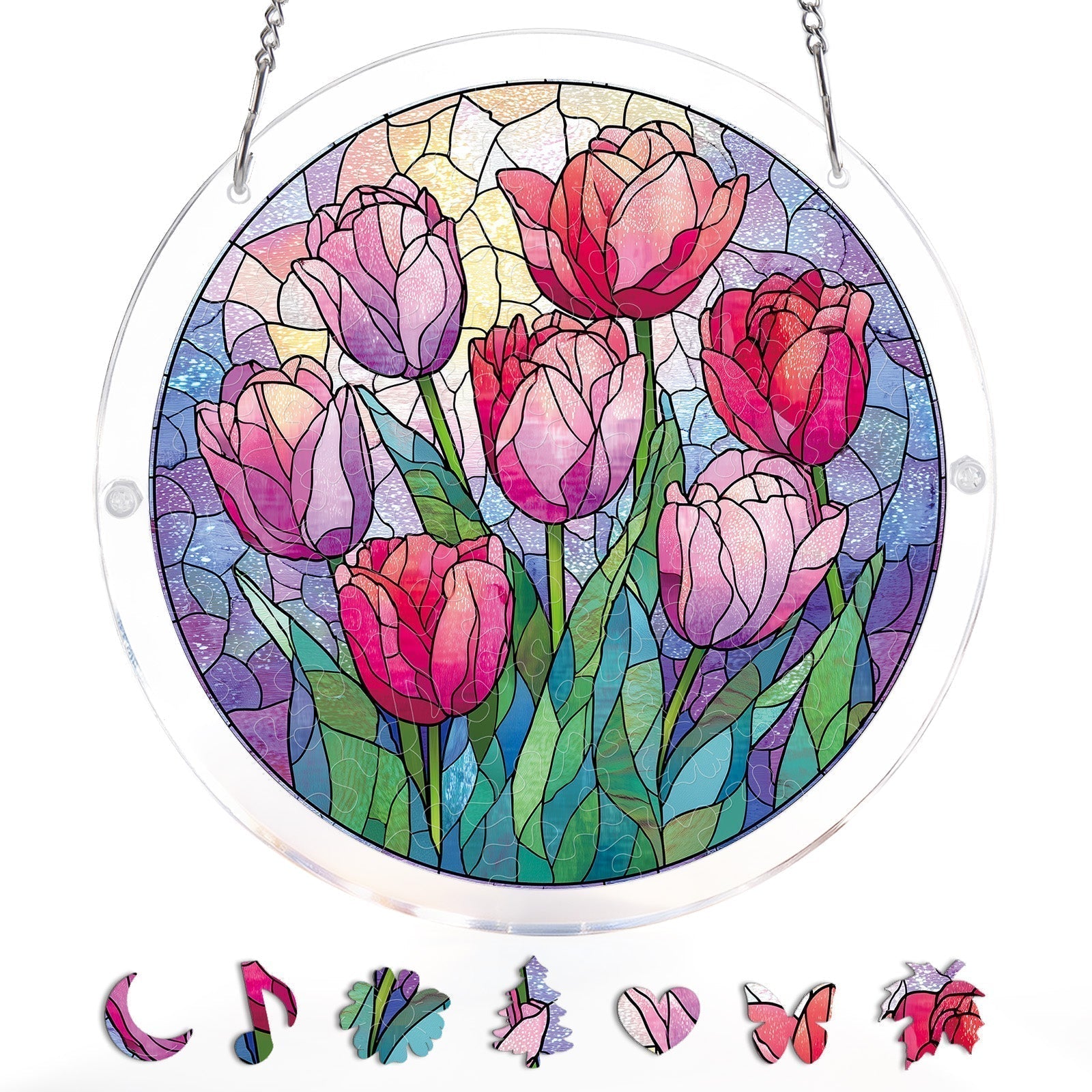 Morgendämmerung-Tulpen-Licht-Sonnenfänger-Acryl-Fensterkunst
