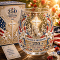 America 250 Faith & Freedom Christian Glass Cup Gift Set