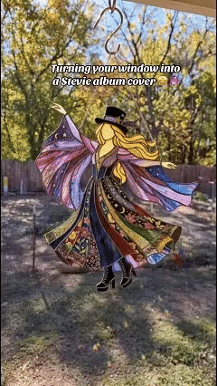 💥💃 Stevie Nicks 🤘 Handmade Stained Glass Spinning Suncatcher