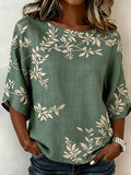 Women's Linen-Cotton Printed Tops