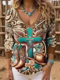 Women's Western Ethnic Print Top