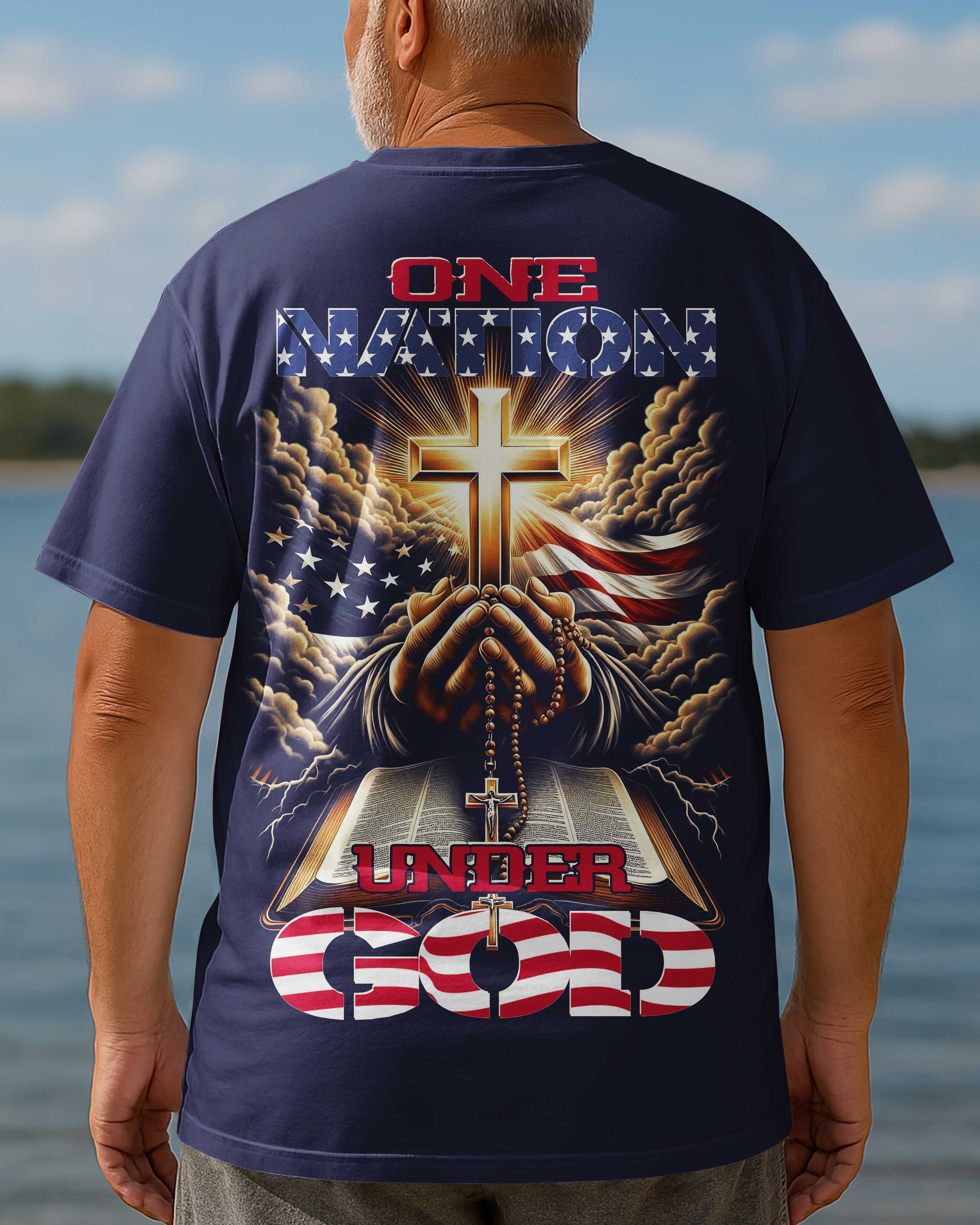 T-shirt imprimé « One Nation Under God »