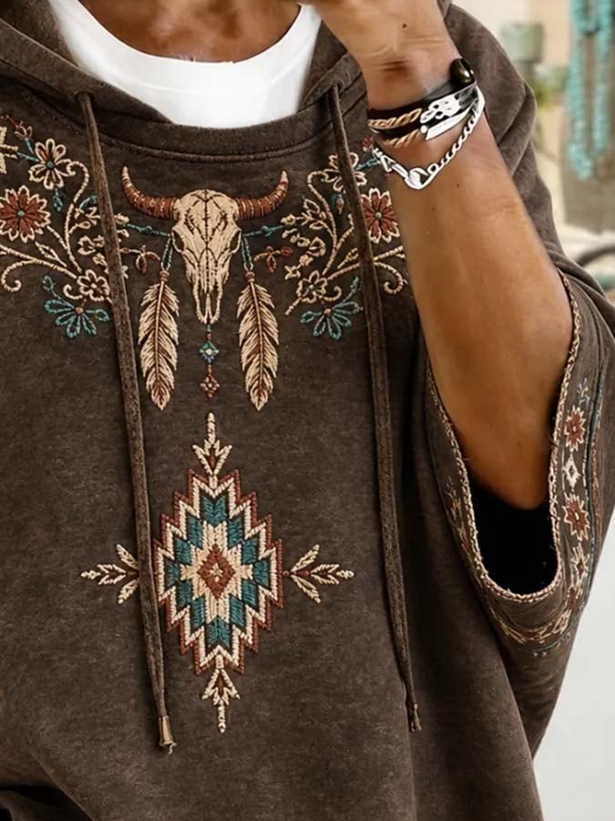 Women'S Casual Retro Print Top