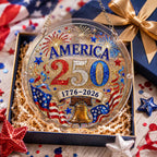America 250 Acrylic Puzzle Suncatcher Ornament – 1776–2026 Patriotic Hanging Window Décor with Fireworks