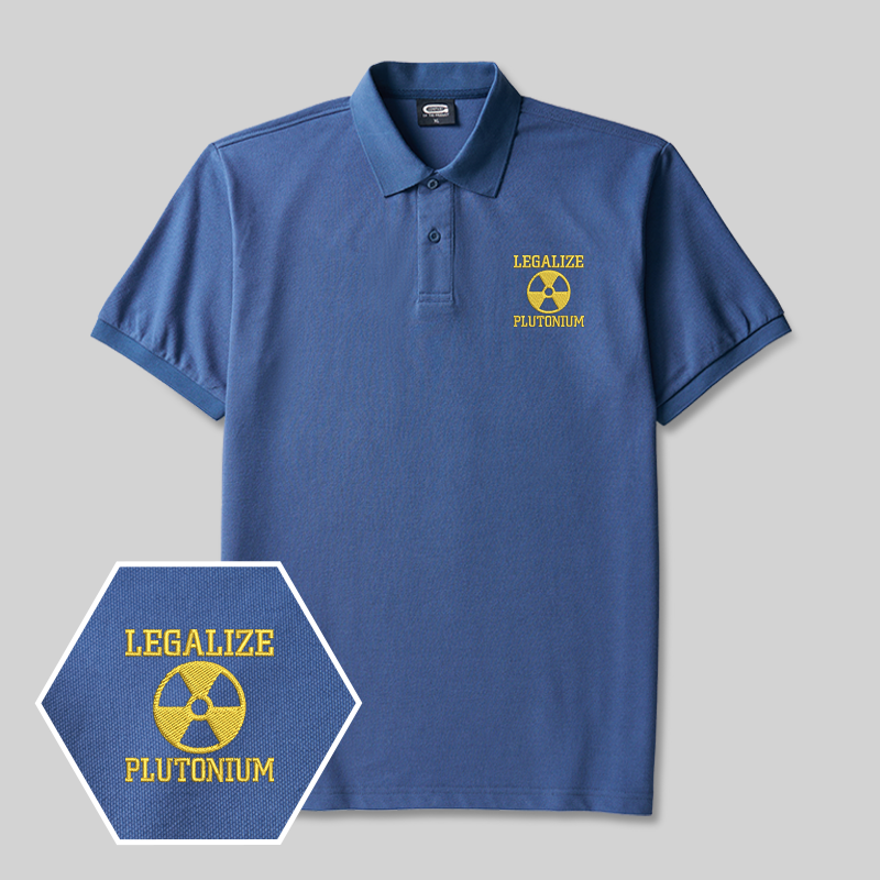 Legalize Plutonium Geek Embroidered Polo Shirt