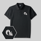 Look the Cat Geek Embroidered Polo Shirt