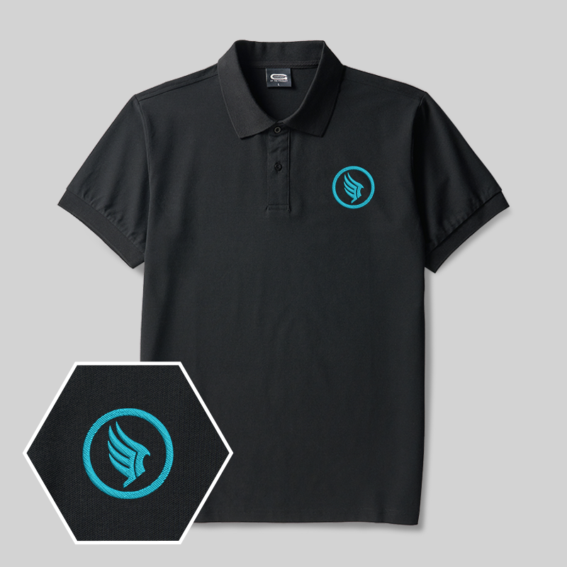 Wings of Freedom Geek Embroidered Polo Shirt