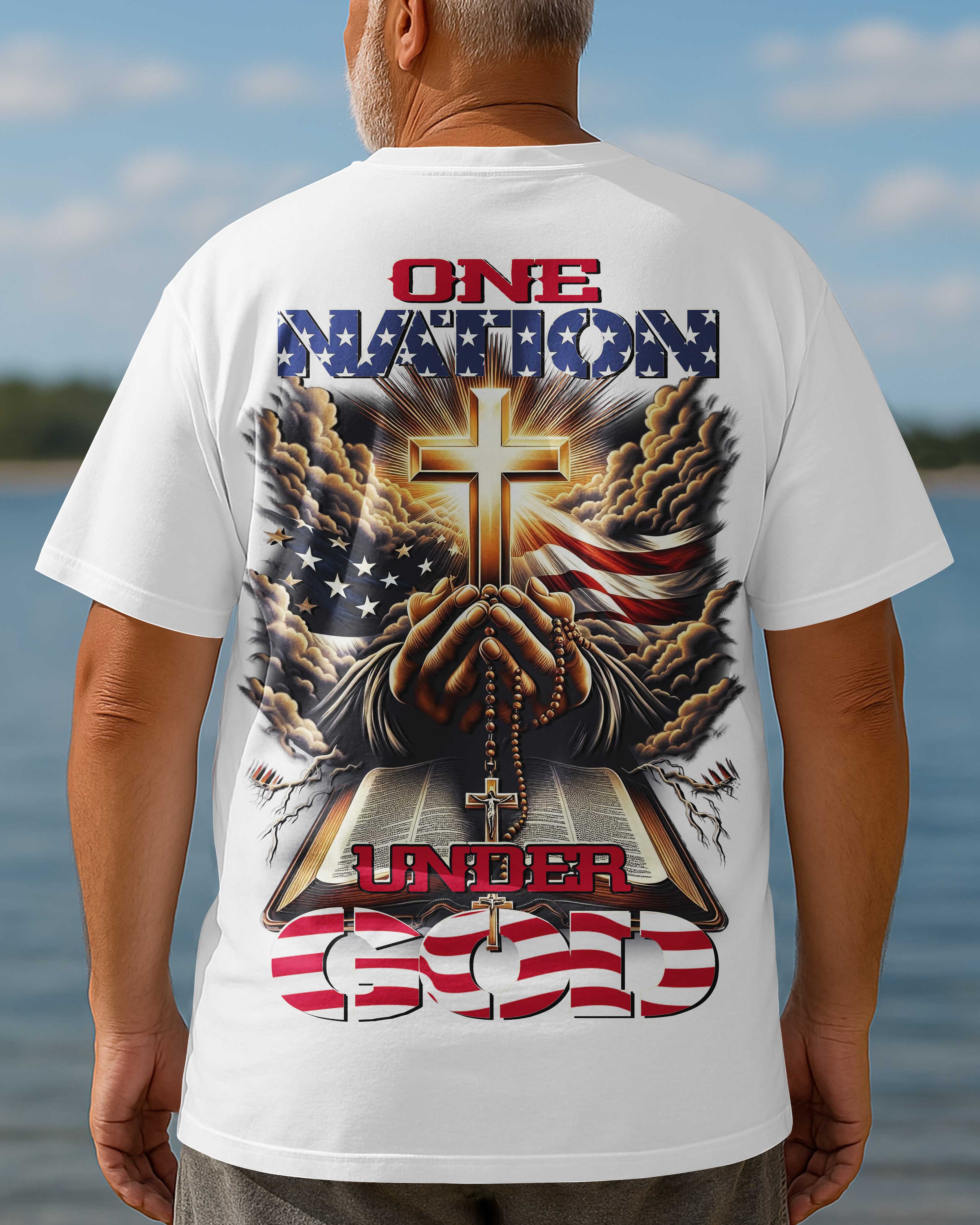 T-shirt imprimé « One Nation Under God »