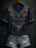 Damen T-Shirt mit „God's Daughter“-Print
