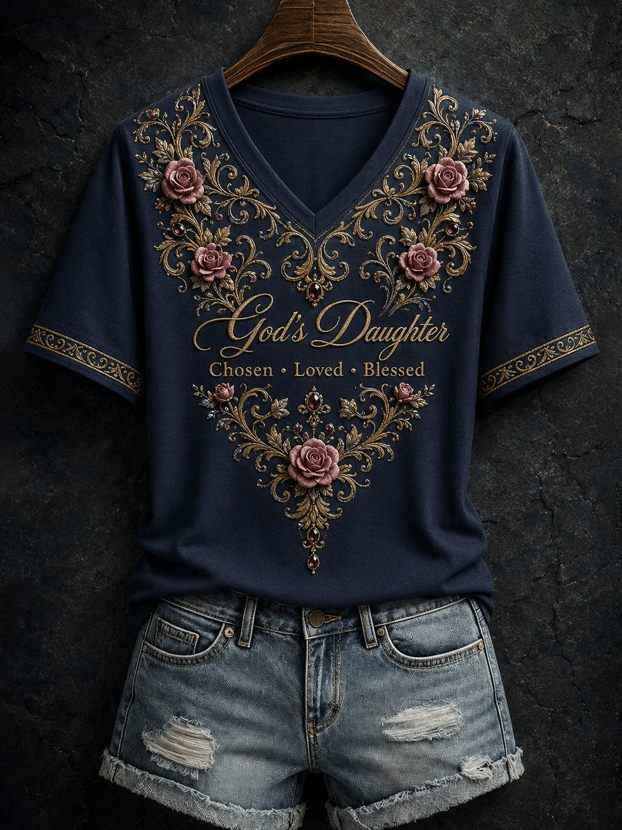 Damen T-Shirt mit „God's Daughter“-Print