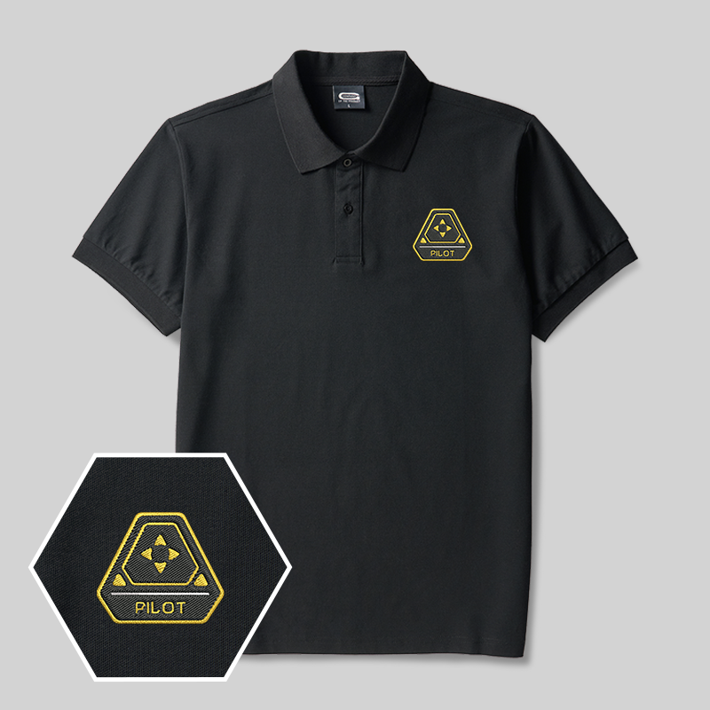 Pilot (Alien) Geek Embroidered Polo Shirt