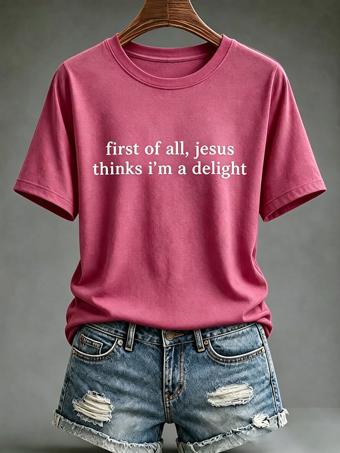 Parte superior estampada de fe con cruz para mujer: «Jesús, el camino, la verdad y la vida»