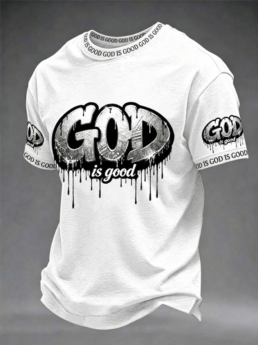 Men's Christian God Is Good Cross Short Sleeve T-shirt