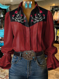 Women's Retro Casual Western Pattern Shirt