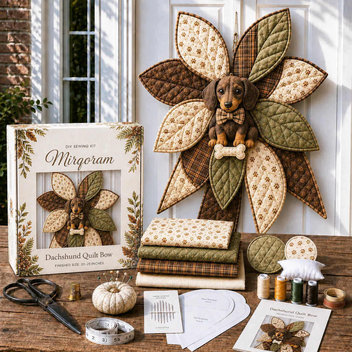 🧵 Handmade Quilted Door Bow DIY Sewing Kit