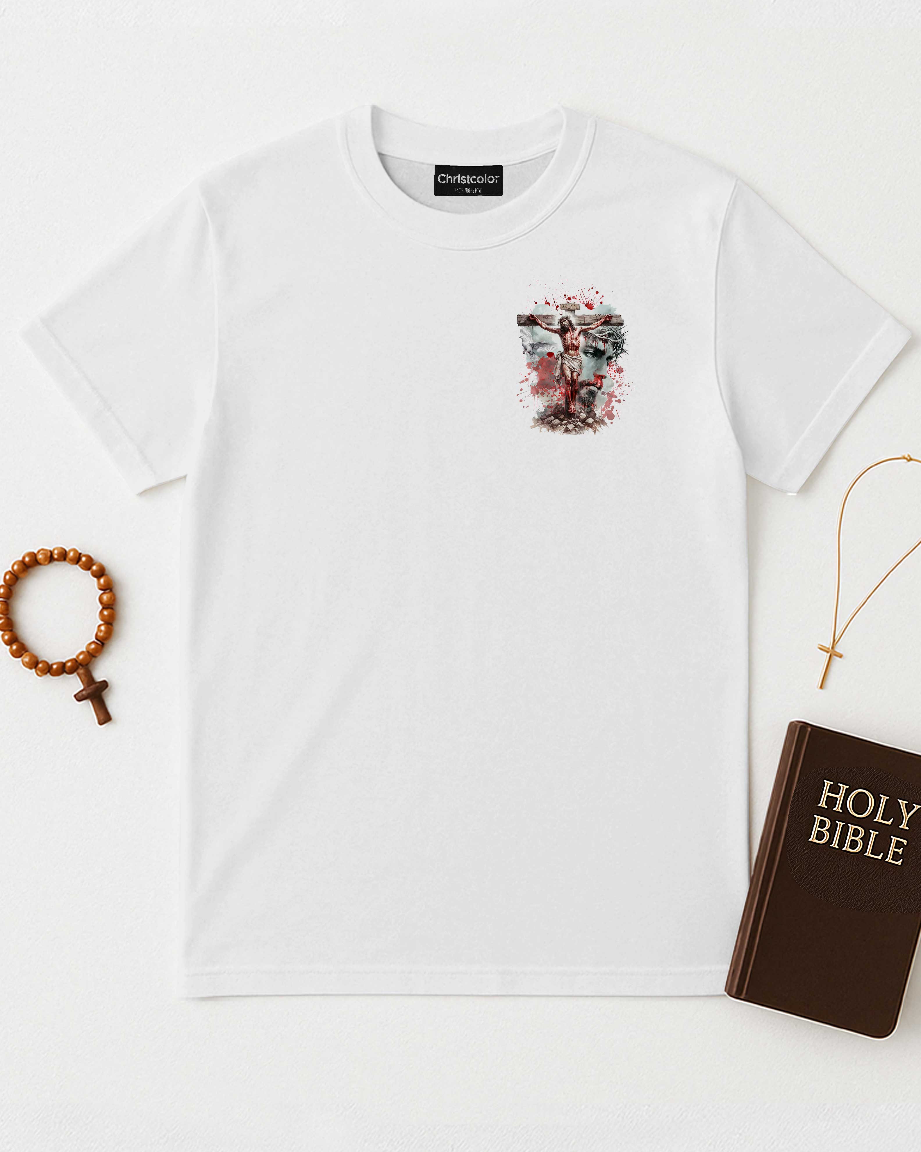 Ganzflächiges T-Shirt „Glaube statt Angst“