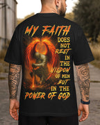 Mein Glaube ruht nicht ganzflächiges T-Shirt