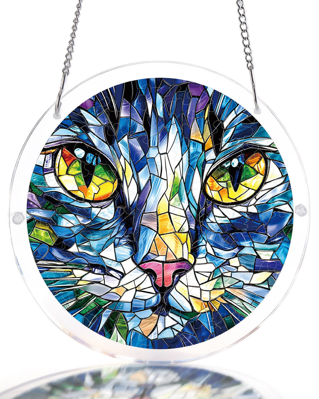 Mosaic Cat Light Suncatcher-Acrylic Window Art