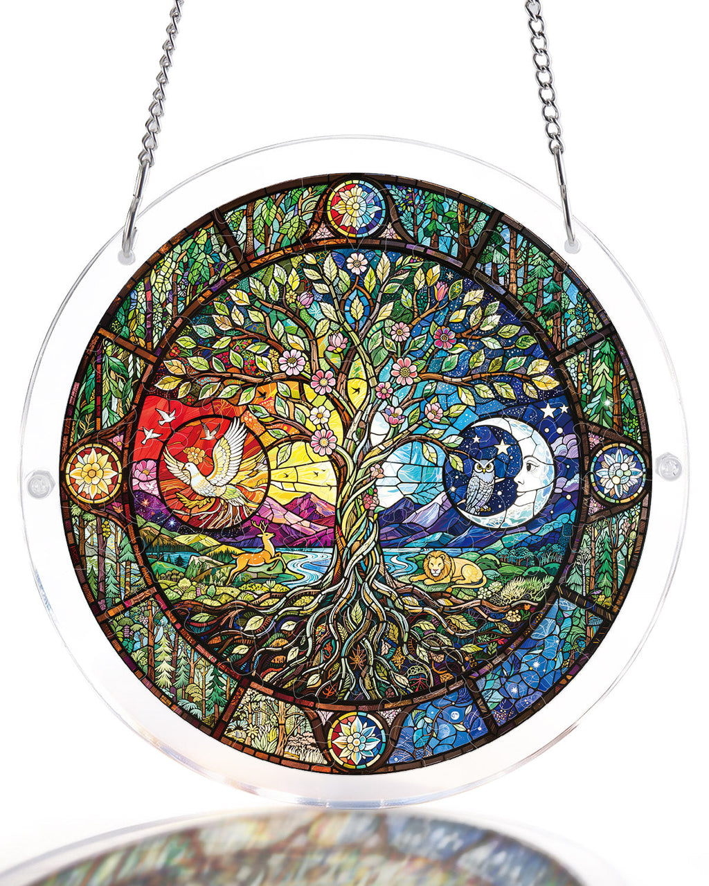 Tree of Day and Night Light Suncatcher-Acrylic Window Art