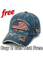 🏆Hand-Embroidered Artisan Cap💖US 250th Anniversary Casual Hat