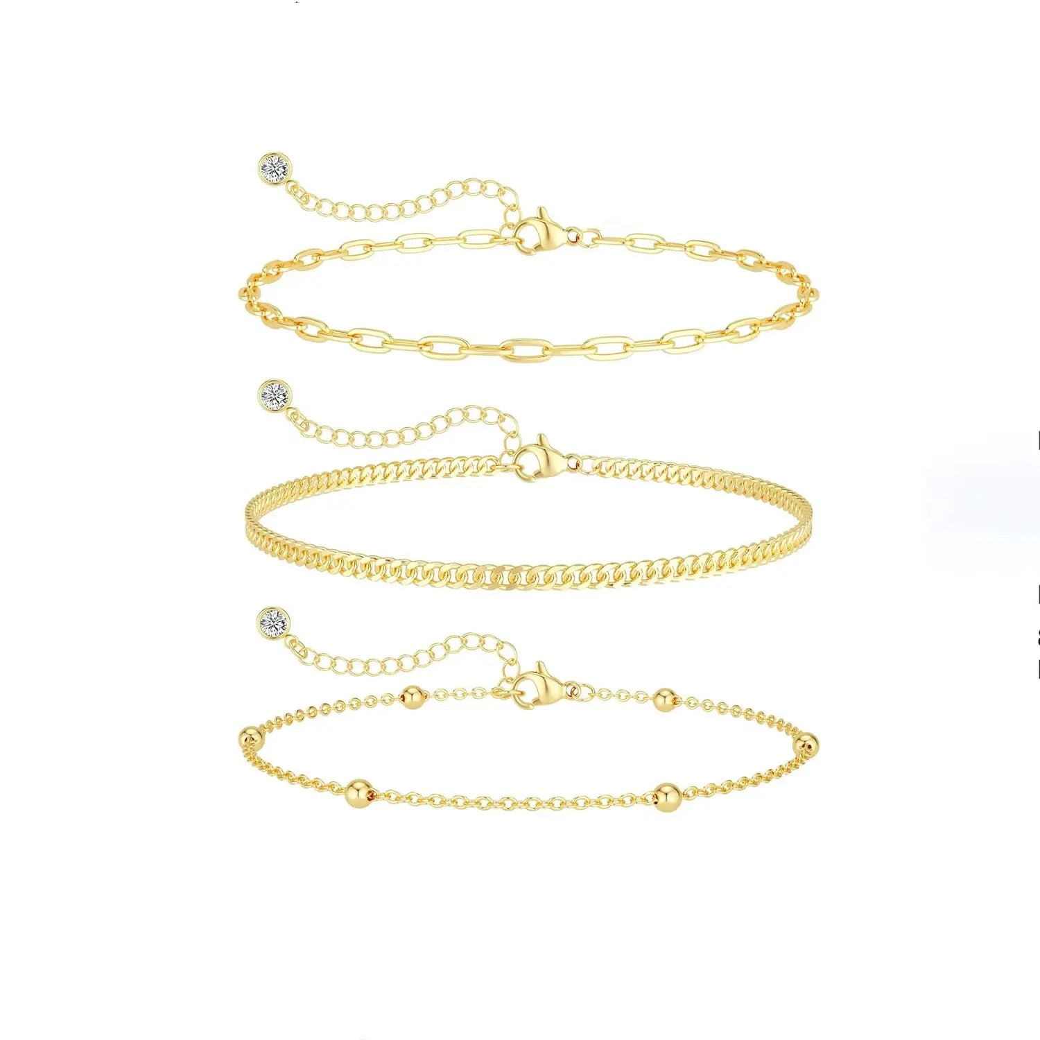 Silver Layered Waterproof Anklet Set for Women