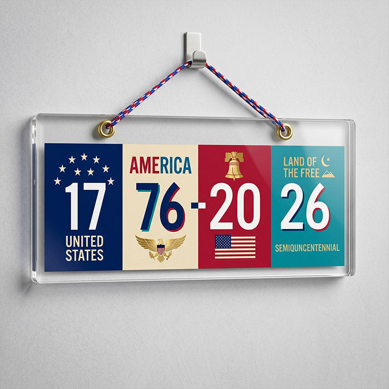 Adorno de acrílico «250.º aniversario de Estados Unidos» — tema patriótico, 1776–2026